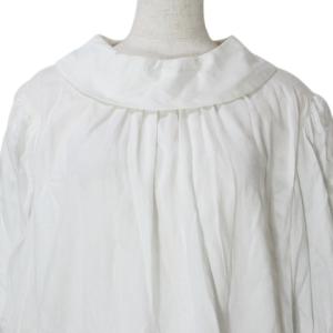YVES SAINT LAURENT chemisiers ヴィンテージ 7分袖 シャツ ブラウス バックボタン 9A3 M相当 白 ホワイト GY09 X