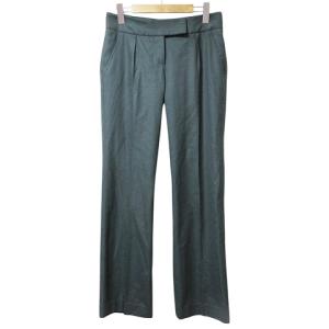 美品 スラックス パンツ 国内正規 センタープレス ウール 無地 緑 グリーン 38 S相当 GY09 X