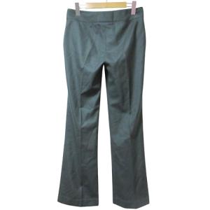 Salvatore Ferragamo 美品 スラックス パンツ 国内正規 センタープレス ウール 無地 緑 グリーン 38 S相当 GY09 X