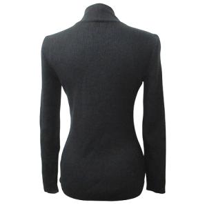 FOXEY BOUTIQUE ハイネック 無地 長袖 リブニット 5781 ウール 38 S相当 黒 ブラック X