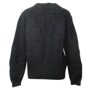 MARGARET HOWELL ウール キャメル 長袖 ニット セーター ケーブル 厚手 ハイネック II M相当 黒 ブラック X