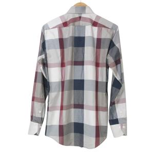 BLACK LABEL CRESTBRIDGE 美品 ボタンダウン シャツ 長袖 チェック S グレー ブルー レッド X