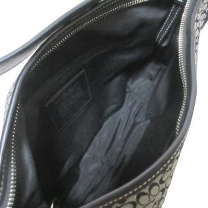 COACH F10924 ショルダーバッグ シグネチャー レザー 革 キャンバス ワンショルダー チャーム ロゴ 鞄 ブラック 黒 グレー
