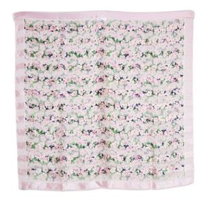 foulards 大判 スカーフ シルク100% 花柄 ボーダー ピンク GY14 X