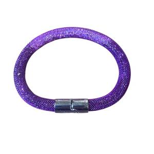 SWAROVSKI 美品 ブレスレット ラメ アメジスト アクセサリー Mサイズ 紫 パープル GY14