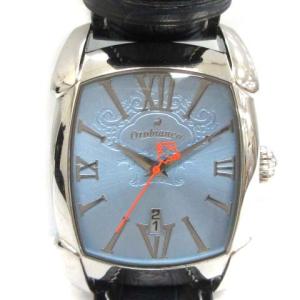 腕時計 RettangOra クォーツ 革ベルト 紺 ネイビー