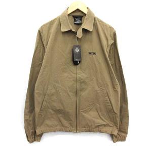 ジャケット ステンカラー ジップアップ L ベージュ