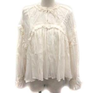 19SS ブラウス シャツ プルオーバー フリル 長袖 F アイボリー
