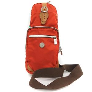 バッグ ボディ ショルダー ナイロン オレンジ 茶 ブラウン