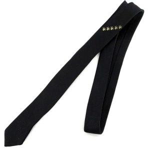 ネクタイ シルク混 刺繍 蜘蛛 黒 