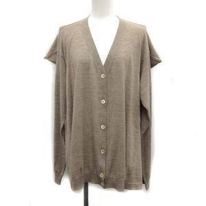 カーディガン ニット 長袖 ウール S ベージュ