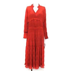 20SS ワンピース SHIRRING PLEATS DRESS ロング 長袖 プリーツ