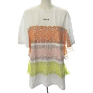 S 20SS  Tシャツ カットソー レース 半袖 白 黄 オレンジ