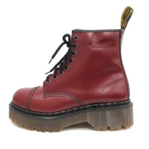 9 EYELET CAP BOOT ショートブーツ レザー 厚底 8ホール 英国製 チェリーレッド