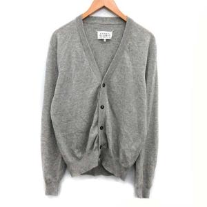 18AW エルボーパッチ ニット カーディガン 長袖 ウール L グレー