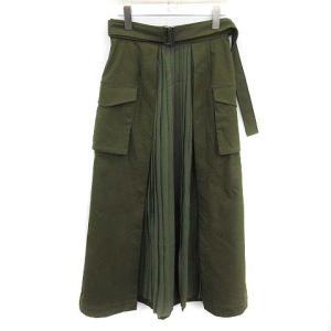 18AW スカート ミリタリー プリーツ ドッキング