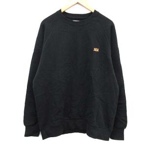 19AW スウェット トレーナー SEA SWEAT SHIRT 長袖 ロゴ 刺繍 L 黒 ブラック