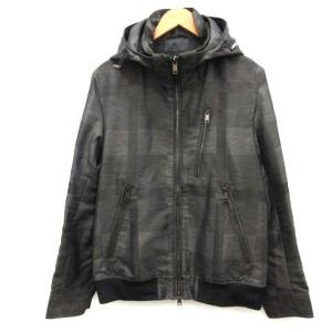 ジップアップパーカー チェック チャコールグレー