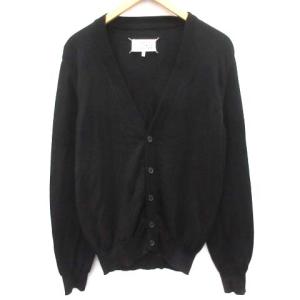 S カーディガン ニット エルボーパッチ 長袖 黒 ブラック