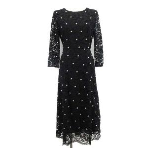 18AW ワンピース レース刺繍ロングOP 七分袖