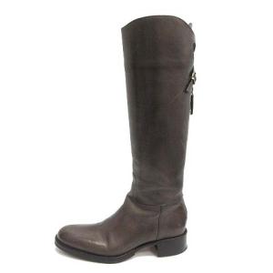 ロングブーツ レザー 37 茶 ブラウン