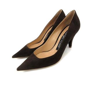 パンプス スエード ピンヒール ポインテッドトゥ 36 23.0cm 茶 ブラウン