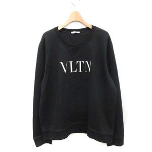 スウェット トレーナー 長袖 プリント VLTN ロゴ L 黒