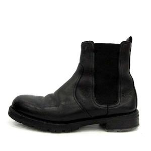 サイドゴアブーツ レザー 裏地ボア 41.5 黒