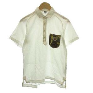 carhartt ポロシャツ 半袖 ポケット 迷彩 カモフラ M 白 ホワイト