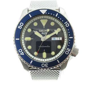 腕時計 19年モデル 5スポーツ 4R36-07G0 自動巻き ステンレスベルト アナログ スケルトンバック シルバー ネイビー