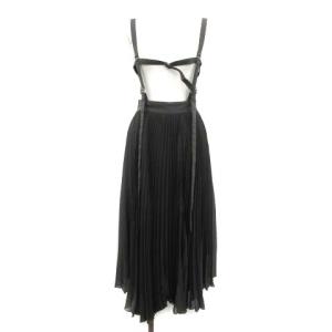 スカート ハーネス サスペンダー ロング プリーツ S グレー