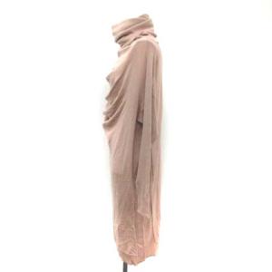 Martin Margiela 4 S ワンピース ニット シルク混 タートルネックロング ピンクベージュ