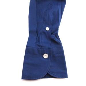 Finamore ワイシャツ ホリゾンタルカラー 長袖 38 M ブルー