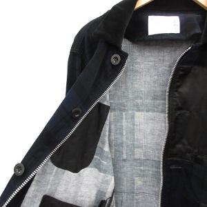 sacai 20AW チェック柄コーデュロイジャケット ドッキングバッグ 1 グリーン ネイビー