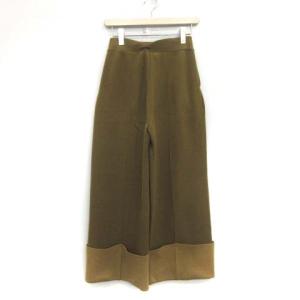 TAN 18AW F ワイドパンツ ガウチョ TUCK  PT ニット カーキ