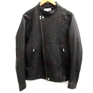 L ライダースジャケット シングル アウター ラムレザー 羊革 黒 ブラック