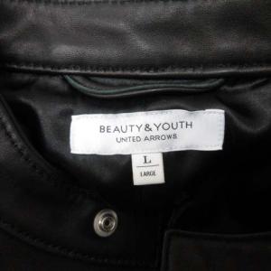 BEAUTY&YOUTH UNITED ARROWS L ライダースジャケット シングル アウター ラムレザー 羊革 黒 ブラック