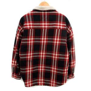 MONKEY TIME 19AW HEAVY TWILL BOA CPO ジャケット ボア チェック アウター M 赤 レッド 黒