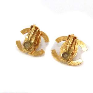 CHANEL ヴィンテージ 95A イヤリング ココマーク ターンロック 真鍮 ゴールド