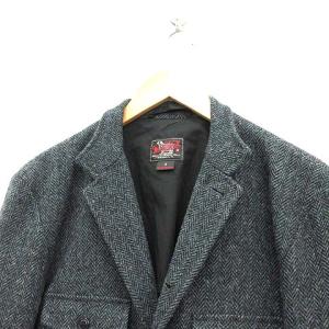 WOOLRICH WOOLEN MILLS テーラードジャケット シングル センターベント ヘリンボーン ウール S グレー
