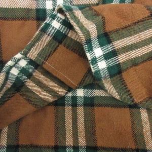 KAPTAIN SUNSHINE 17AW  ネルシャツ 長袖  Utility Open Collar Shirts チェック コットン 36 S 茶 緑