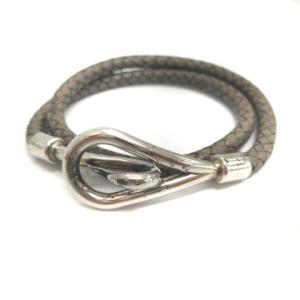 ジャンボブレス ブレスレット レザー グレー