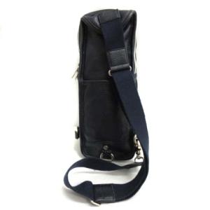 Orobianco ボディバッグ ショルダー レザー 紺 ネイビー