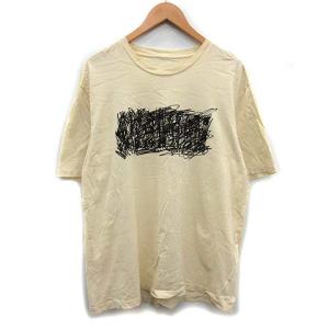 2018年製 Tシャツ カットソー 半袖 SCRUBBLE LOGO T-SHIRT 落書き ロゴ 46 S ベージュ