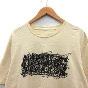 Martin Margiela 14 2018年製 Tシャツ カットソー 半袖 SCRUBBLE LOGO T-SHIRT 落書き ロゴ 46 S ベージュ