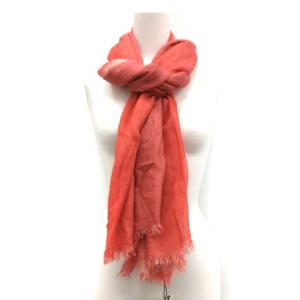 ストール マフラー シルク混 コーラル ピンク