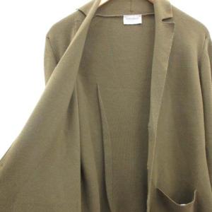 JOHN SMEDLEY ニットジャケット テーラード ウール M カーキ