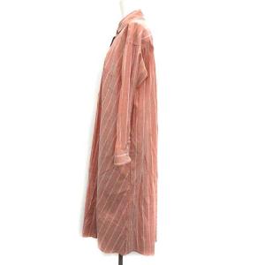 TICCA 19SS シャツワンピース フレア ロング シャツOP 長袖 ストライプ F オレンジ