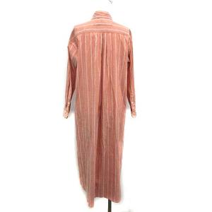 TICCA 19SS シャツワンピース フレア ロング シャツOP 長袖 ストライプ F オレンジ