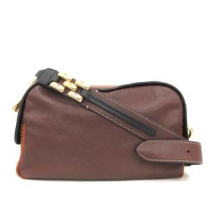 MARC JACOBS ショルダーバッグ レザー ロゴ 茶 ブラウン